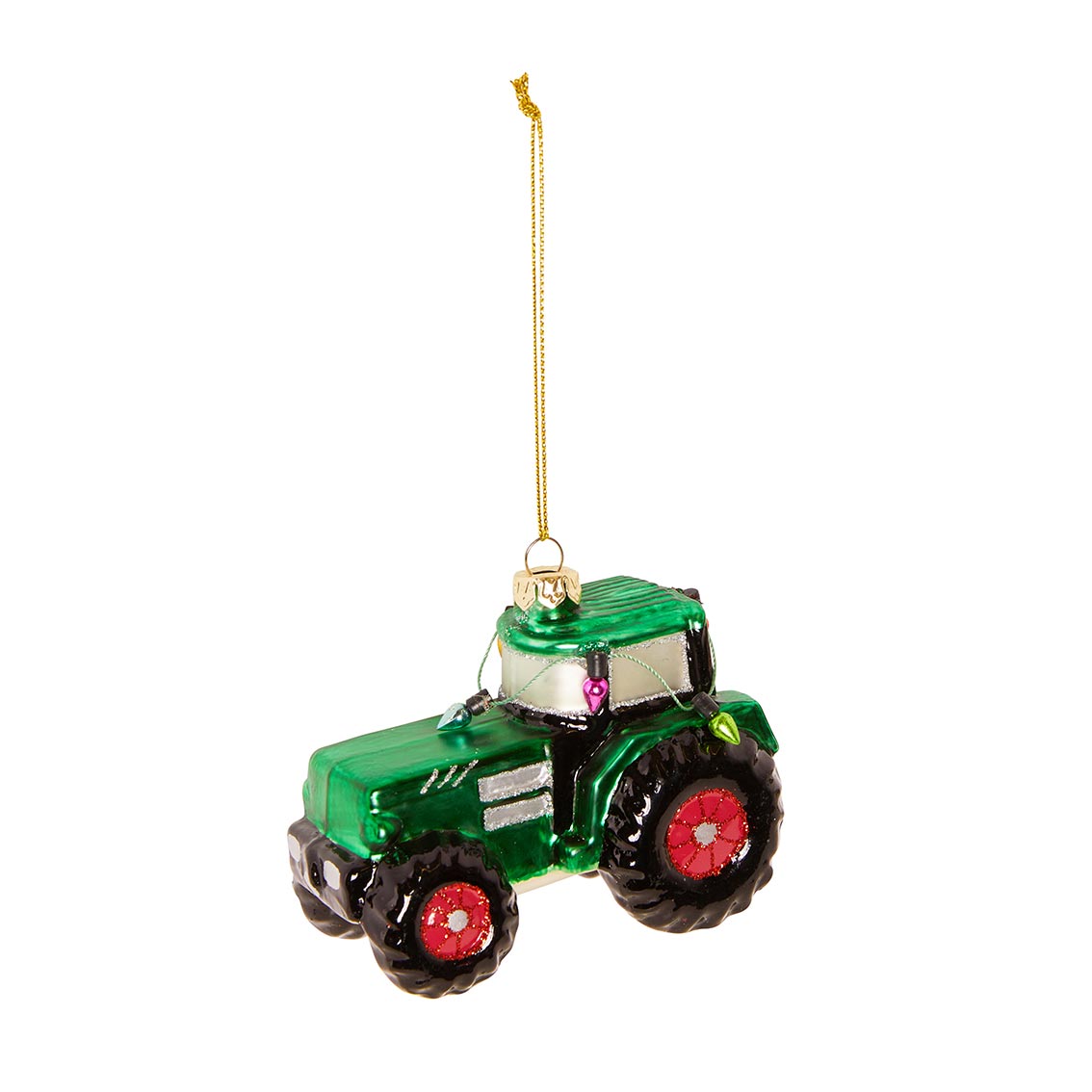 Talking Tables Green Tractor Glass Tree Decoration
