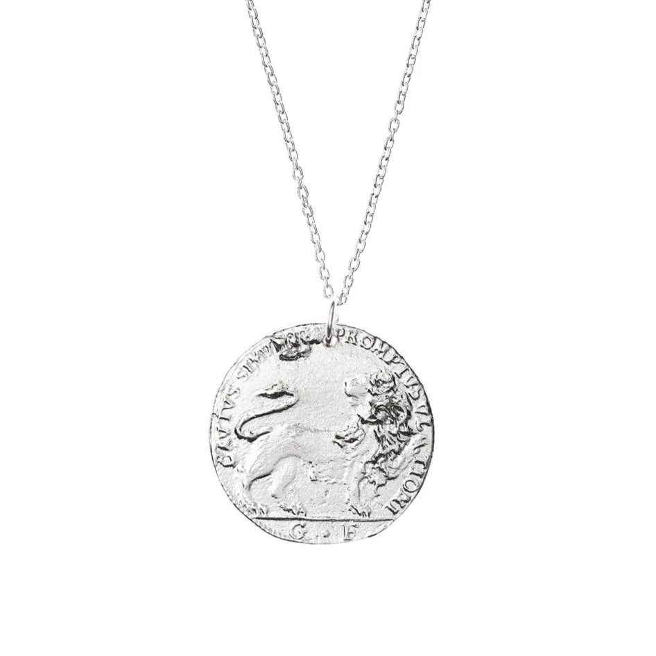 Alighieri Snow Lion Medallion Necklace