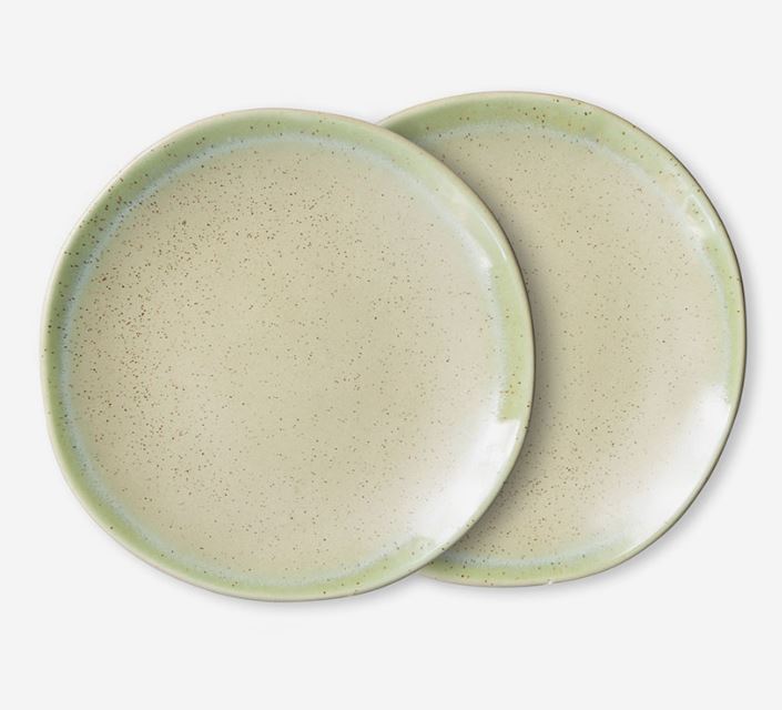 HKliving 70 ceramics side plates Pistachio Set/2