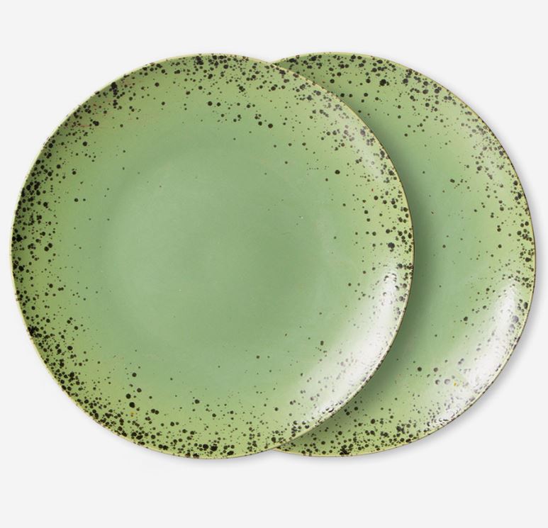 HK Living 70 ceramics dinner plates Kiwi Set/2