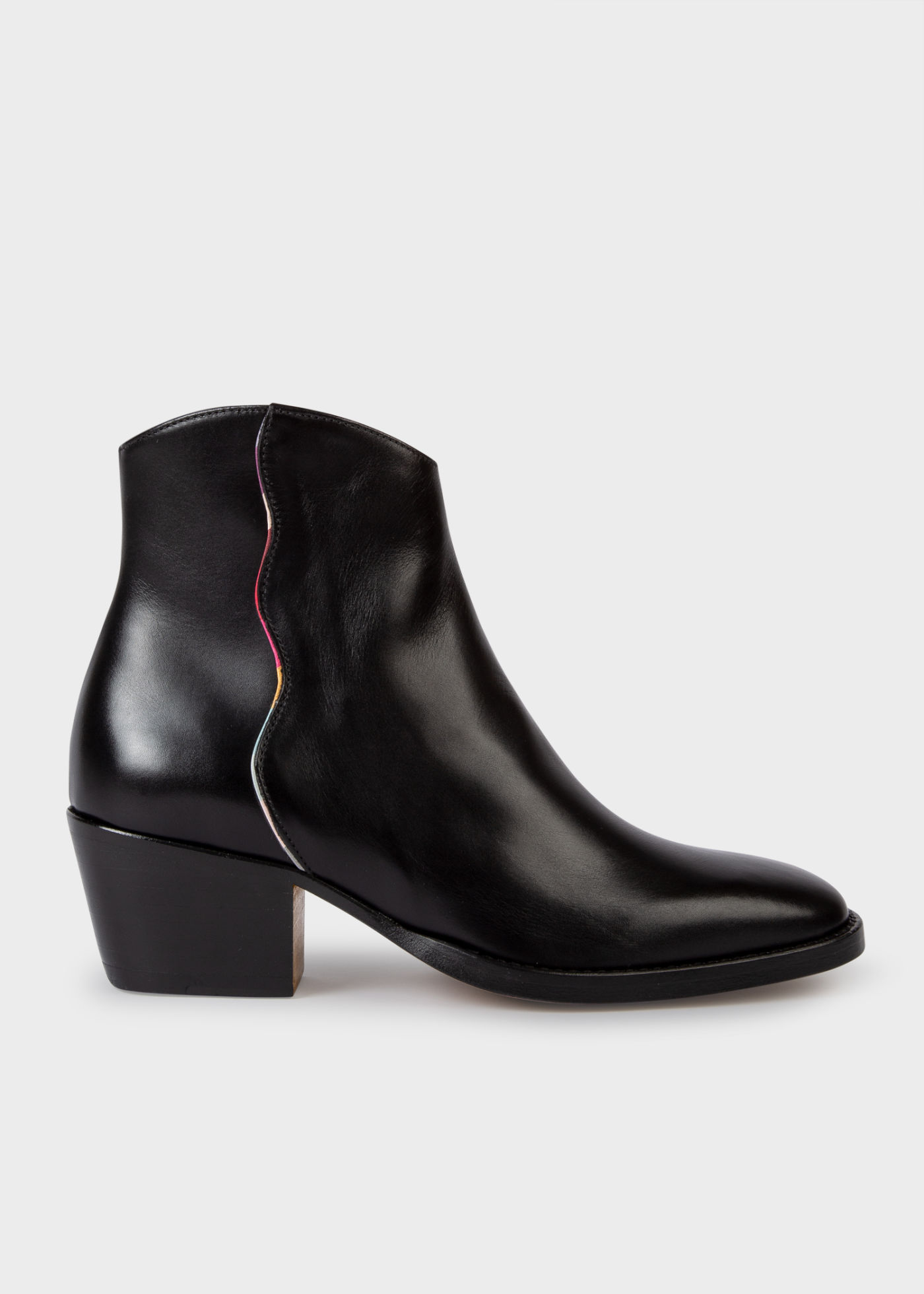 Black Leather Austin Ankle Boots