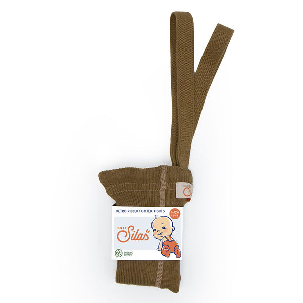 Silly Silas Acorn Brown Footed Tights With Braces