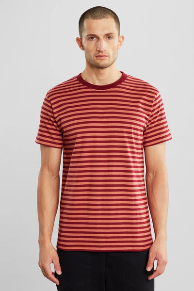 dedicated Stockholm Stripes T-shirt Terracotta