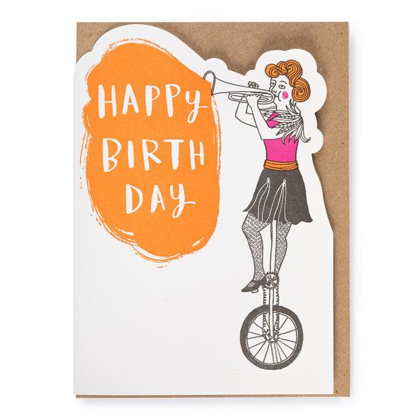 Happy Birthday Trumpeter - Letterpress Card