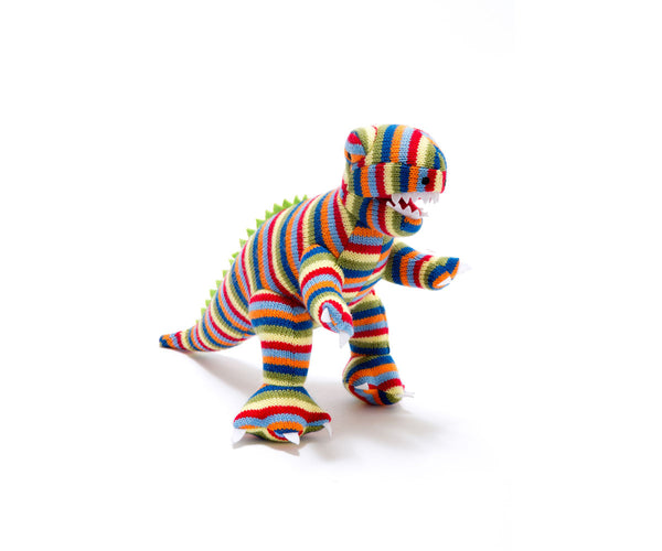 T-rex Rattle Rainbow Stripe