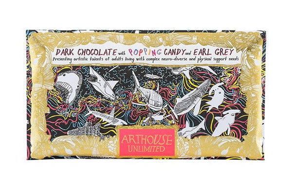 Rainbow Sharks Dark Chocolate Popping Candy With Earl Grey