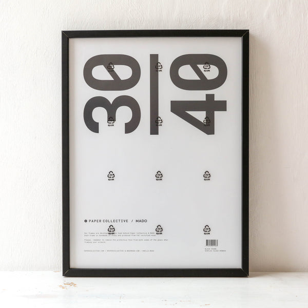 Paper Collective Solid Pine Frame Black - 30 X 40cm