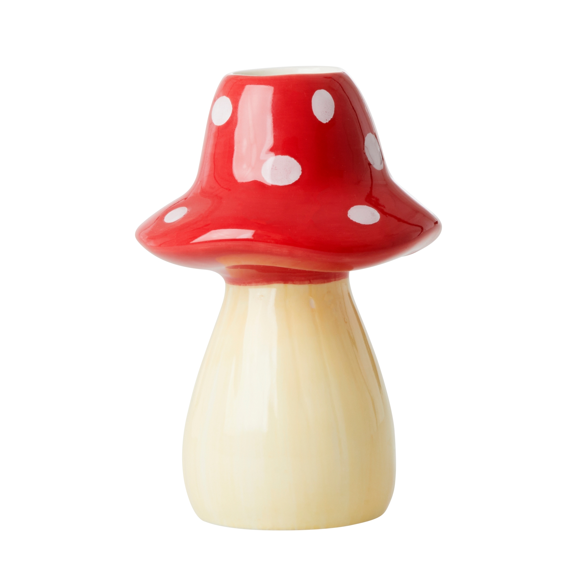 rice Ceramic Mushroom Candle Holder - Tall