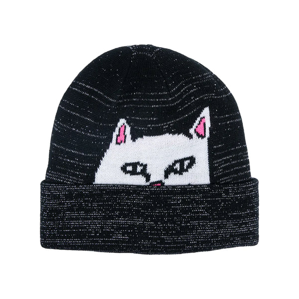 Peeking Nermal Reflective Beanie - Black