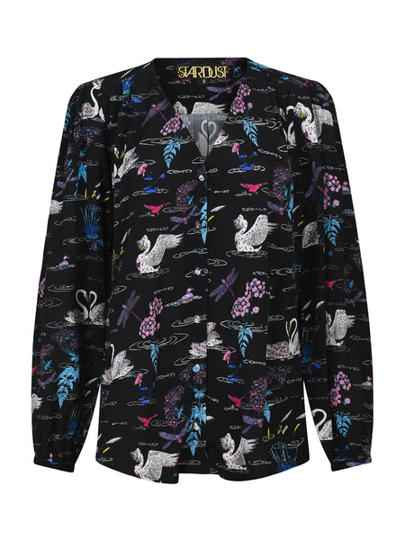 Betty Blouse Swan Print