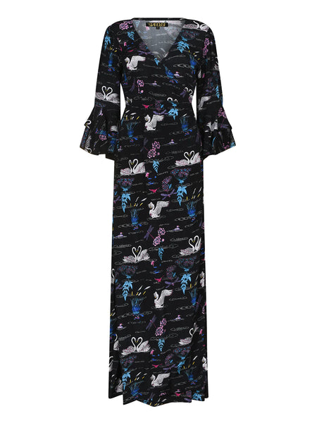 Joni Maxi Dress Swan Print