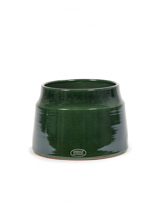Serax Ceramic Glazed Pot Dark Green 25x25x20