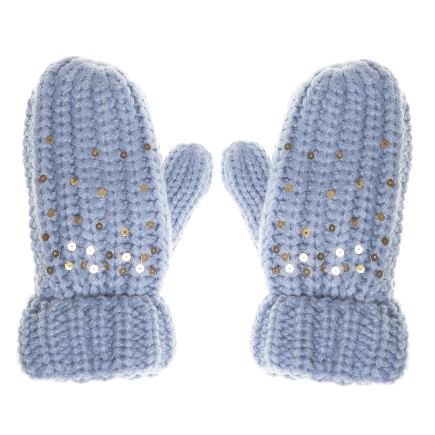 Rockahula Shimmer Sequin Knitted Mittens Blue 3-6 Years
