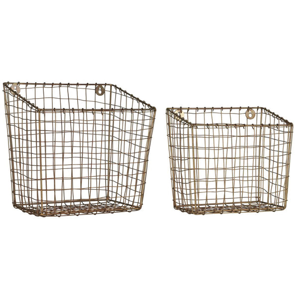 Ib Laursen Square Wall Hanging Wire Basket - Large 