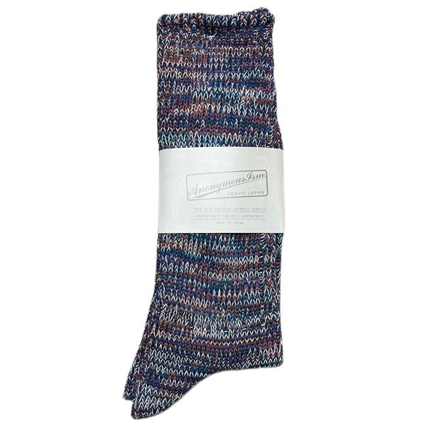 5 Colour Mix Crew Socks Navy