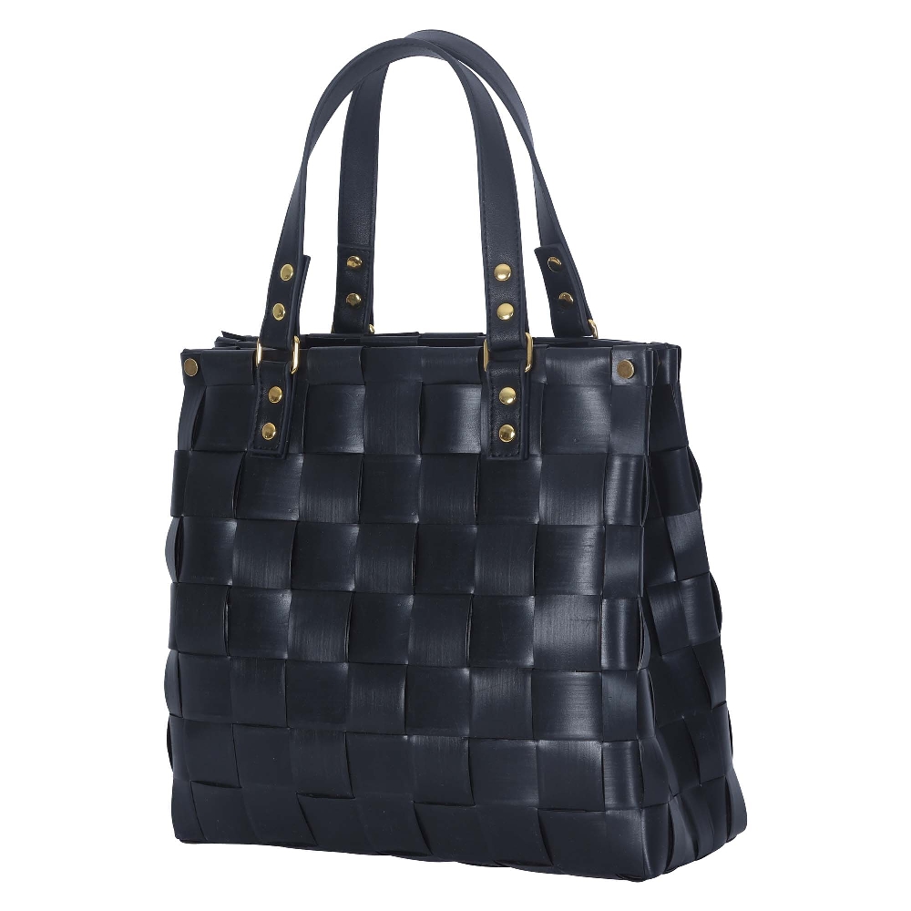 Handed By Charlotte Design Handbag With A Fat Strap Handle In Black Size Xsmall With Pu Handles