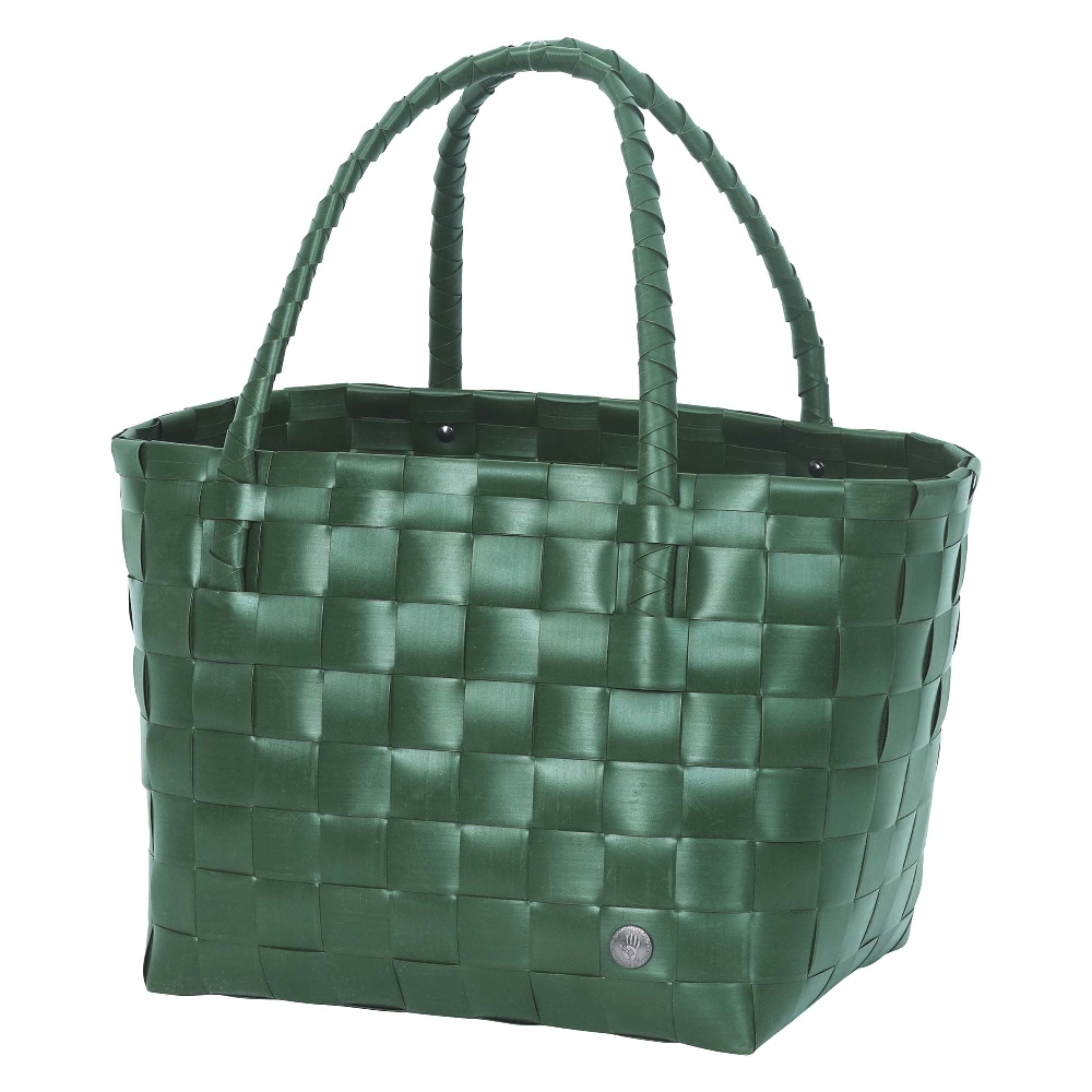 Handed By Paris Design Shopper Bag With A Fat Strap Handle In Forest Green Size Small