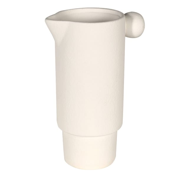 White Bobble Handle Vase