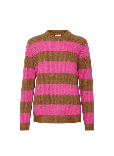 Kalorria Knit Pullover In Brown/pink Wide From