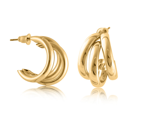 Big Metal Gold Turbular Plated Brass Earring