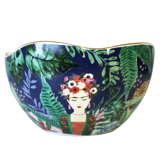 Illustrated Tropical Frida Kahlo Ceramic Bowl