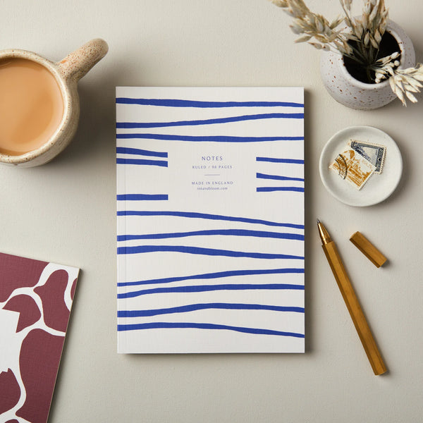 A5 Ruled Notebook In Blue Stripe