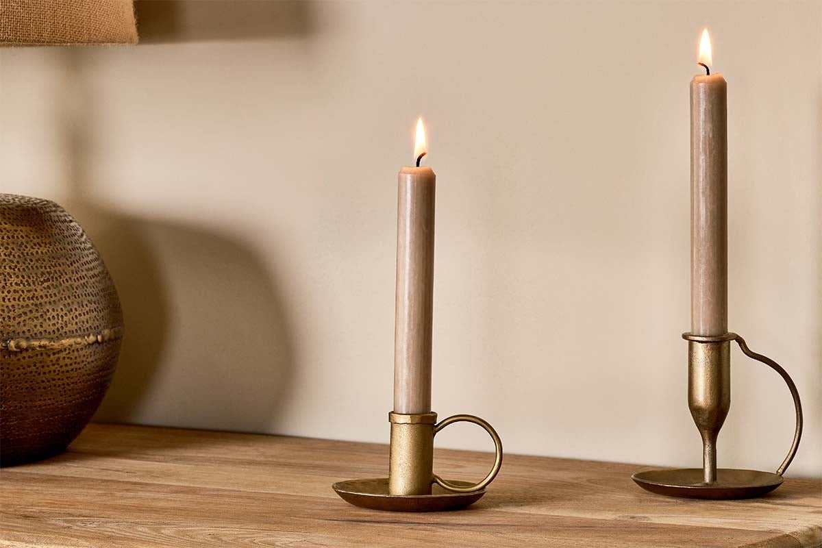Nkuku Mbata Brass Candlestick Small – Cornucopia Worcester