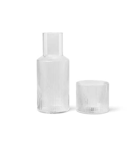 Small Clear Ripple Carafe Set