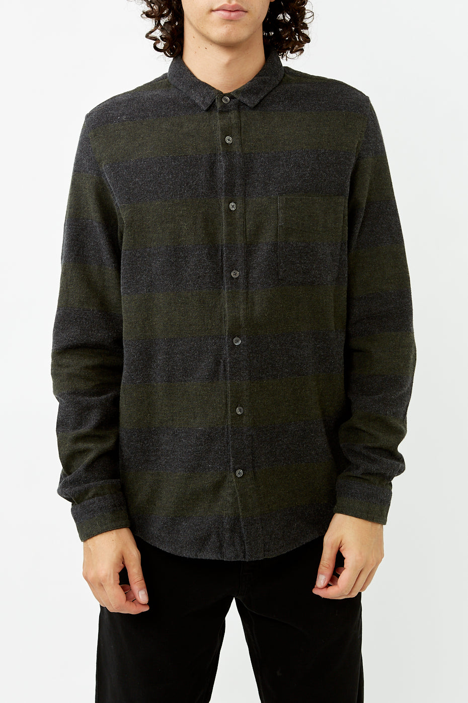 Striped Coal Simon Flannel Shirt