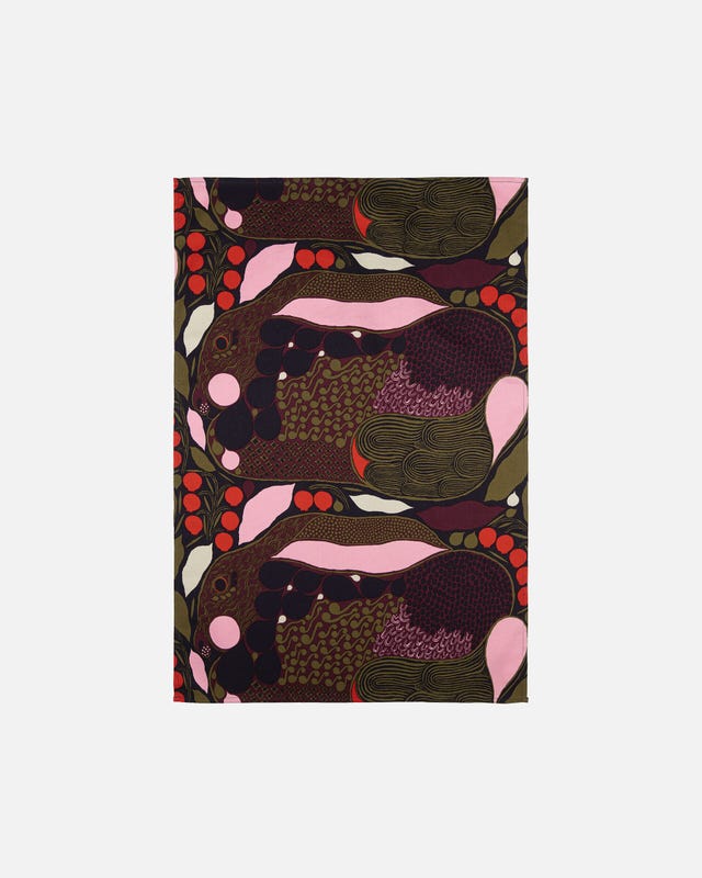 kitchen towel with Rusakko hare design