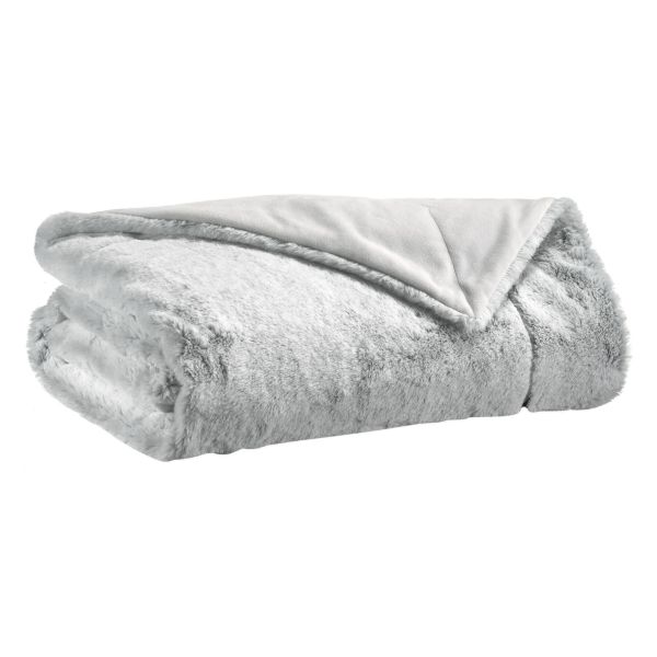 Kinta 130x160 Luxury Faux Fur Bed Throw, Nuage