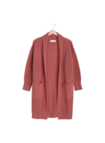 Knitted Pocket Cardigan In Rosa From