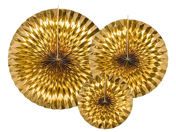 Partydeco Decorative Gold Rosettes