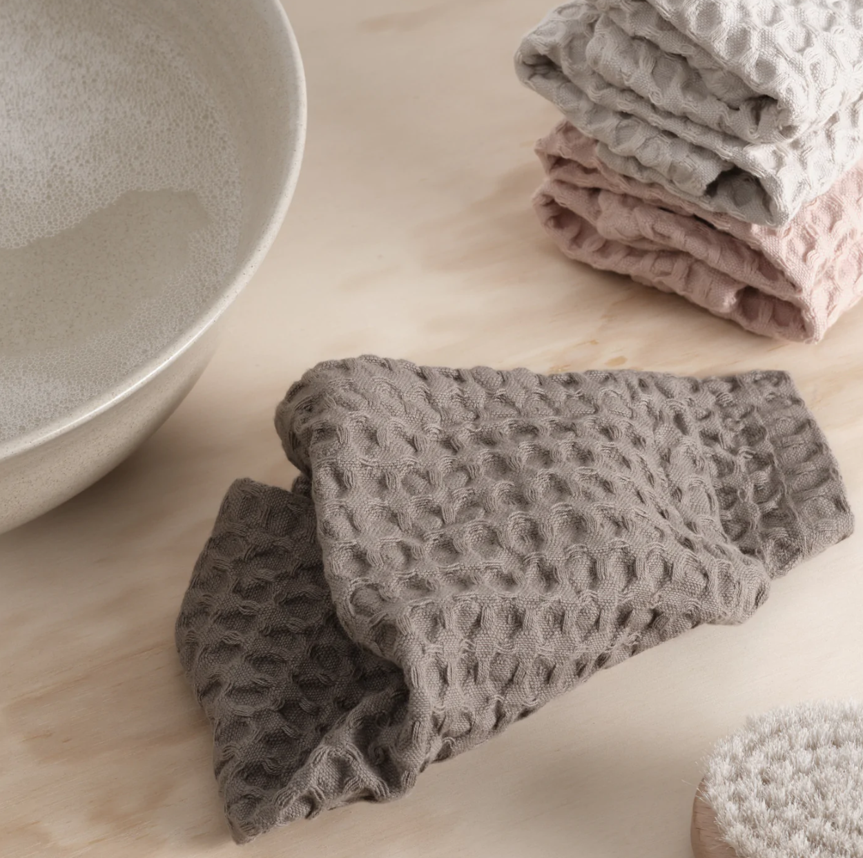 The Organic Company | Big Waffle Wash Cloth | Clay