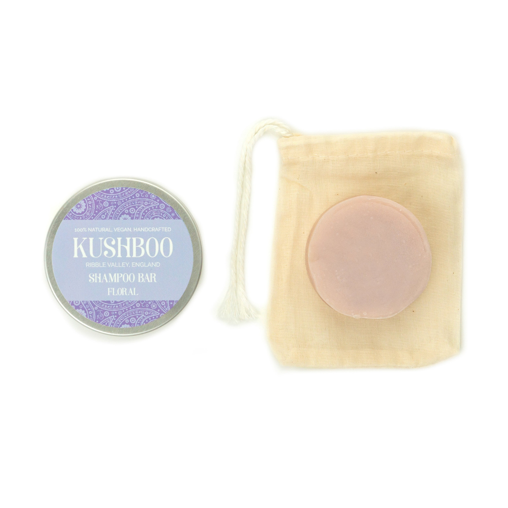 Kushboo Shampoo Bar In A Travel Tin 100% Handmade & Natural Made From Floral