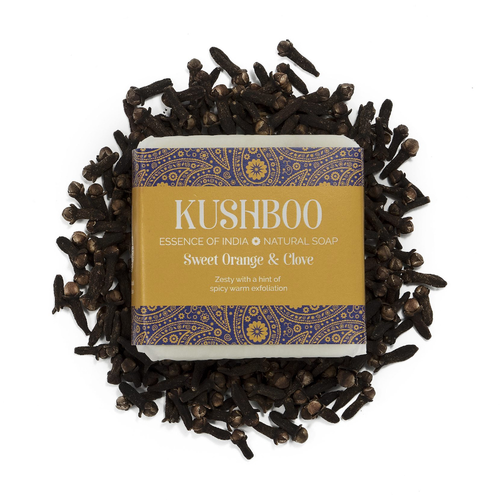 Kushboo Soap Bar For Hand Face & Body 100% Handmade & Natural Made From Pure Sweet Orange & Clove