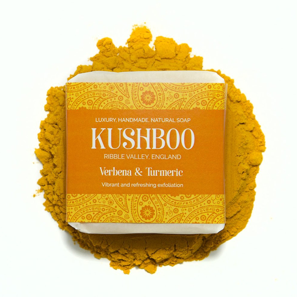 Kushboo Soap Bar For Hand Face & Body 100% Handmade & Natural Made From Pure Verbena & Turmeric