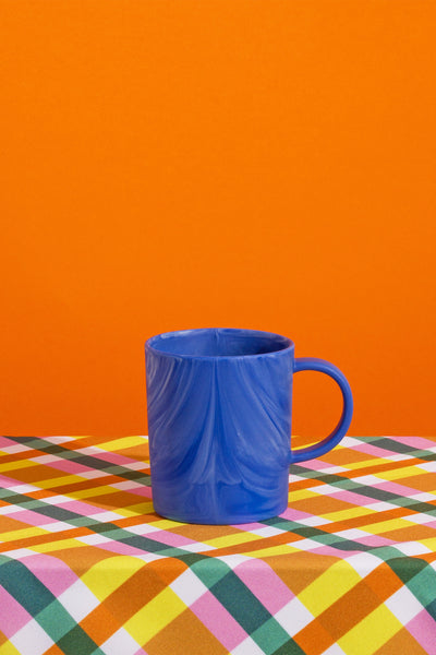 - Large Mug - Marbled Cobalt Blue