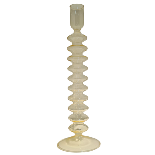 RAVIE Colored Glass Candlestick Yellow Ocean