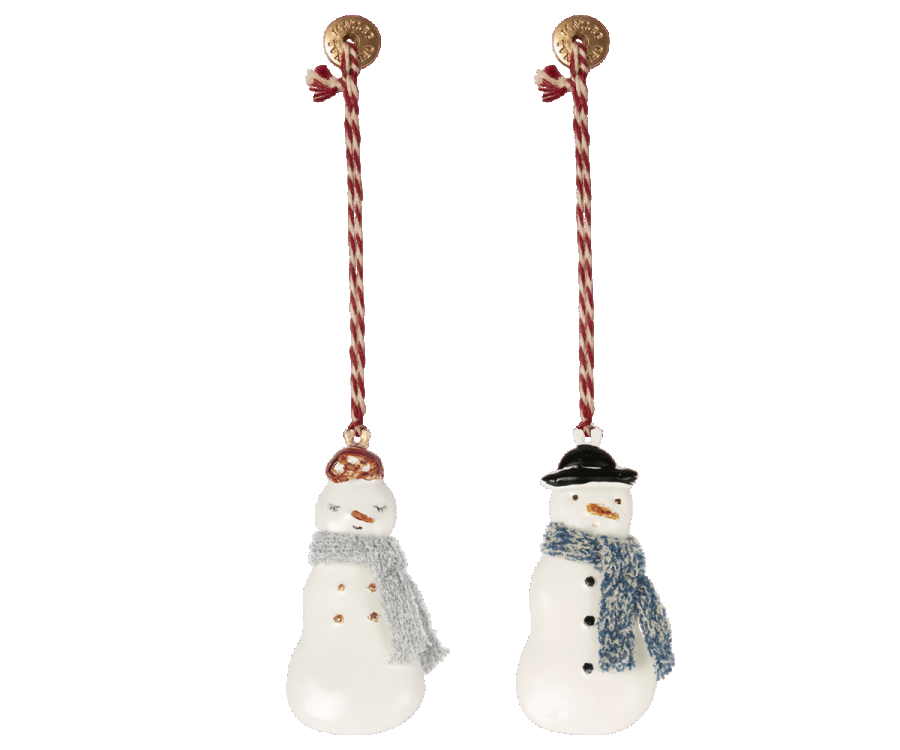 Metal Christmas Tree Decoration - Snowman - 1 Piece