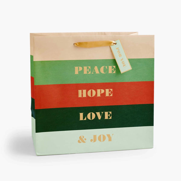 Peace + Joy Large Gift Bag By Rifle Paper