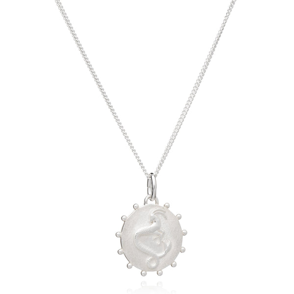 Rachel Jackson Zodiac Art Coin Necklace - Silver