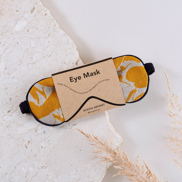 Linen And Merino Eye Mask - Mustard