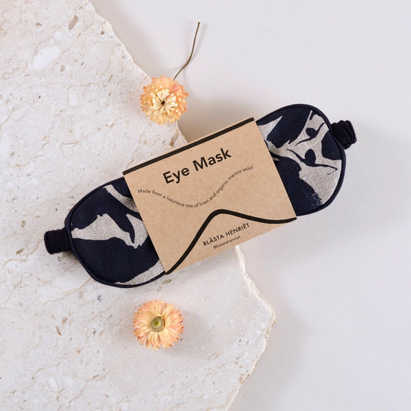 Linen And Merino Eye Mask - Navy