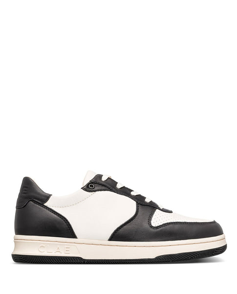 Malone Black Leather Off- White Trainer