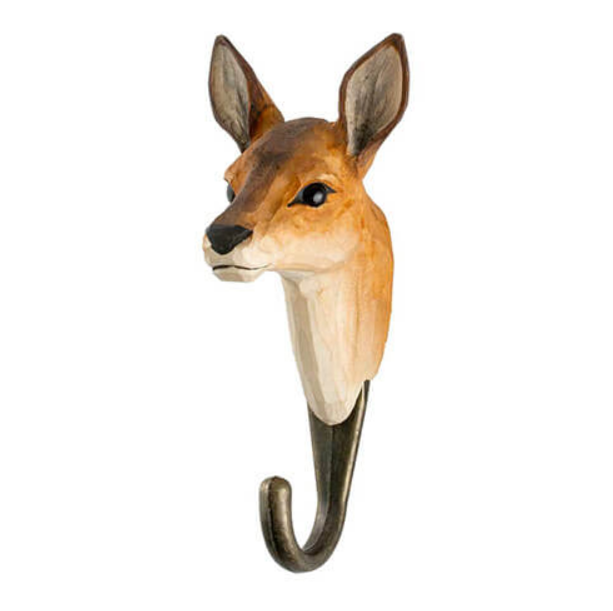 Wildlife Garden Wood Handcarved Hook Roe Deer