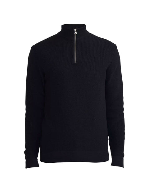 Black Goran Zip Neck Sweater