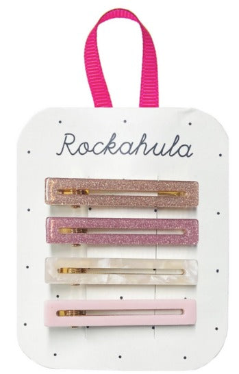 Rockahula Hairclips 'retro Acrylic Bar Slides Pink'