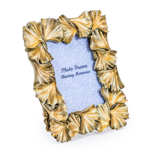 &Quirky Antique Gold Ginkgo Leaf Photo Frame