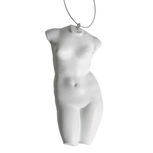 &Quirky White Female Torso Hanging Decoration